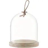 LSA International Ivalo serveerstolp met houten voet - transparant - Ø 15 cm
