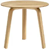 HAY Bijzettafel Bella Coffee Oiled Solid Oak Solid Tabletop And Veneer Legs Ø45 x H39 cm