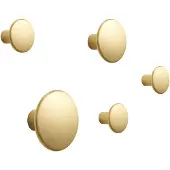 Muuto Dots Haken Metaal Pak Van 5 Messing - Haken en hangers Aluminium Brass - DOTMES503