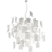 Ingo Maurer Design hanglamp Zettel'z 5, dimbaar, wit / opaal, Woon-/ Eetkamer, Papier, Design, hanglamp
