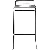HAY Barstoel Hee Bar Stool Sled Base H75 Standard Glider Black Powder Coated Steel