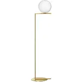 Flos IC lights F2 vloerlamp Geborsteld messing-opaal