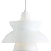 Louis Poulsen Design hanglamp Doo-Wop, dimbaar, wit / opaal, Woon-/ Eetkamer, Aluminium, Design, hanglamp