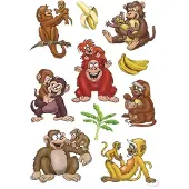 Herma 3261 Stickers Apen in Actie, 3D-folie