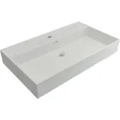 Plieger Wastafel Kansas Mat Wit 1 Kraangat 80x45x12 cm