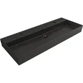 Plieger Wastafel Kansas Mat Zwart 2 kraangaten 120x45x12 cm