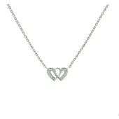 Trendjuwelier huiscollectie 1322375 Zilveren Ketting Hart En Zirkonia 41 + 4 cm