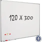 Smit Visual Whitebord 120x400cm Softline profiel 8mm, gelakt staal wit