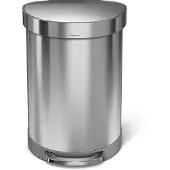 Simplehuman Semi Round RVS Zilver 60L