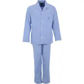 Ralph Lauren Pyjama lang lichtblauw / wit