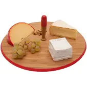 Pebbly Serveerbord 33 X 11 Cm Bamboe Bruin/Rood