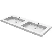 Mueller Double keramische wastafel 120x46cm met 2 kraangaten