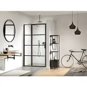 Sealskin Soho 2-delige deur linker versie 120x210cm zwart-helder glas