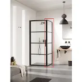 Sealskin SOHO Zijwand 90x210 cm Charcoal/Helder Glas
