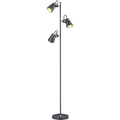 TRIO Design vloer leeslamp Edward 3-lichts zwart met goud