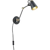 TRIO Design Wand Leeslamp Edward Zwart Met Goud