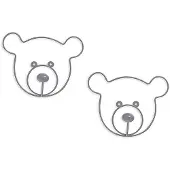 Balvi kapstok The Bear 20 x 16,5 cm metaal grijs 2 stuks