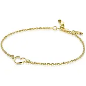 Zinzi zilveren armband geel verguld met open hartje ZIA1420G