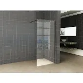 Mueller Slimline inloopdouche 60cm helder anti-kalk inclusief zwart profiel & stang
