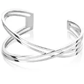 Zinzi Mart Visser by zilveren fantasie klem armband glad 30mm MVA12