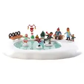 Lemax Kerstfiguur Gingerbread skating schaatsbaan pond b/o (4.5v)