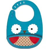 Skip Hop Zoo Fold & Go Siliconen Slabbetje - owl