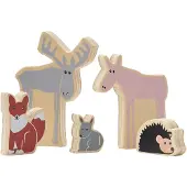 Kids Concept dieren Edvin junior 6,5 x 12 cm hout 5 stuks