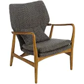 Pols Potten Chair Peggy Fabric Rough - Fauteuils Textiel Grey - 550-020-065