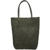 Zebra trends Zebra Natural Shopper met Studs Army Green Suedine