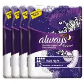 Always 4x Discreet Night Plus Maxi Incontinentieverband Voor Urineverlies 12 Stuks