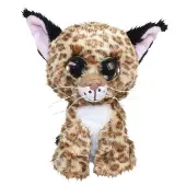LUMO Stars Tactic - Pluche - Knuffellynx Lynx - 24 cm - Zacht pluche - Grote ogen - Fins design - Eigen karakter - Inclusief app met spelletjes