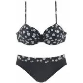 LASCANA Bikini 'Wire Glue' zwart / wit