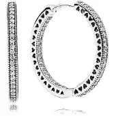 Pandora Oorbellen - Funkeln und Herzen Creolen in silver