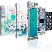 Karo-art Schilderij - Retro Huis - Home