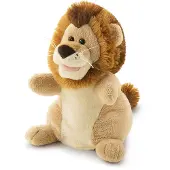 Trudi - Puppets Handpop Leeuw 25 cm - Handgemaakt in Italie - Zacht pluche - Knuffeldier voor jongens en meisjes - Beige - 16x25x15 cm maat S