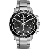 Bulova Marine Star Heren Zilveren Horloge 96B272