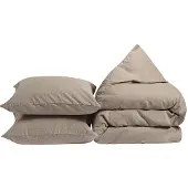 Yumeko Dekbedovertrek set Flanel 240x220 Bruin - Eco, Bio & Fairtrade
