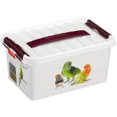 Sunware Q-line huisdieren opbergbox 6L - 30x20x14 cm - Wit/Rood