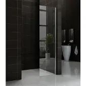 Wiesbaden Comfort zijwand met muurprofiel 300 x 2000 x 10 mm nano helder glas/chroom