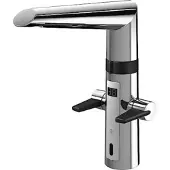 Hansa Hansafit electronische keukenkraan 2x greep 230v infrarood Chroom-Zwart
