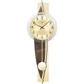 AMS 7453 wandklok met slinger en metaalstructuur