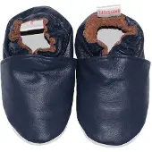 Babysteps leren babyslofjes blauw Jongens/Meisjes Leer Effen - maat 24/25