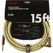 Fender DELUXE INSTRUMENT CABLE STRAIGHT/ANGLE 15' TWEED