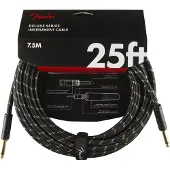 Fender Deluxe 25ft Straight Instrument Cable Black Tweed