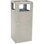 V-Part piramide-asbak prullenbak, 240 x 150 mm opening, driehoekig slot, 70 liter, B 385 x D 380 x H 880 mm, staal, zwart