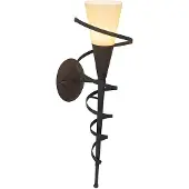QAZQA Landelijk wandlamp roestbruin met creme glas - Castle