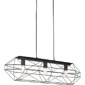QAZQA Industriële hanglamp zwart 3-lichts - Carcass