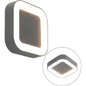 QAZQA Wand- en plafondlamp grijs vierkant IP54 - Ariel