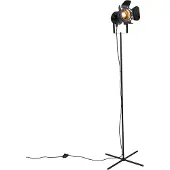 QAZQA Industriële vloerlamp zwart kantelbaar - Movie