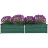 vidaXL Plantenbak verhoogd 240x80x45 cm gegalvaniseerd staal groen